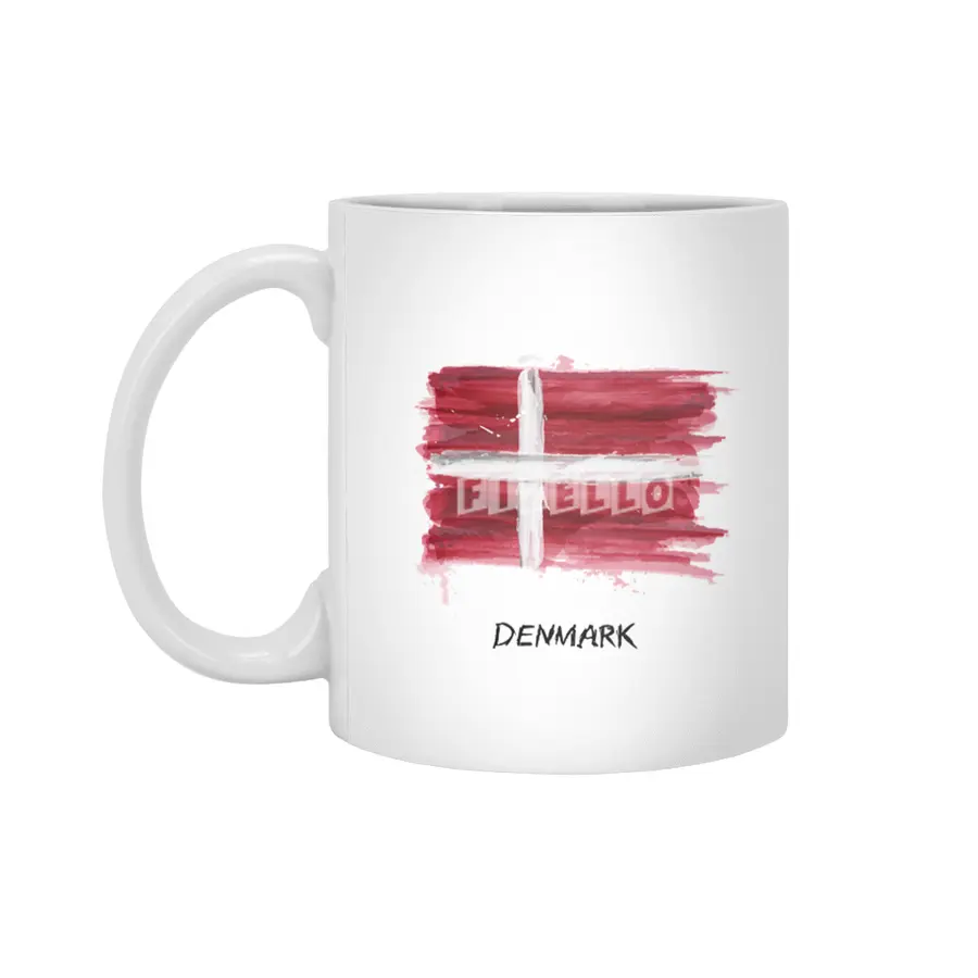 I Love Denmark, My Home, My Country Beyaz Kupa