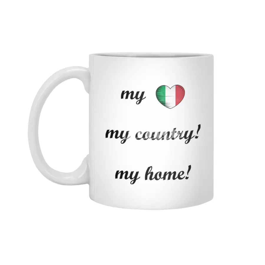 I Love Italy, My Home, My Country Beyaz Kupa