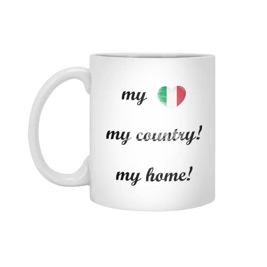 I Love Italy, My Home, My Country Beyaz Kupa