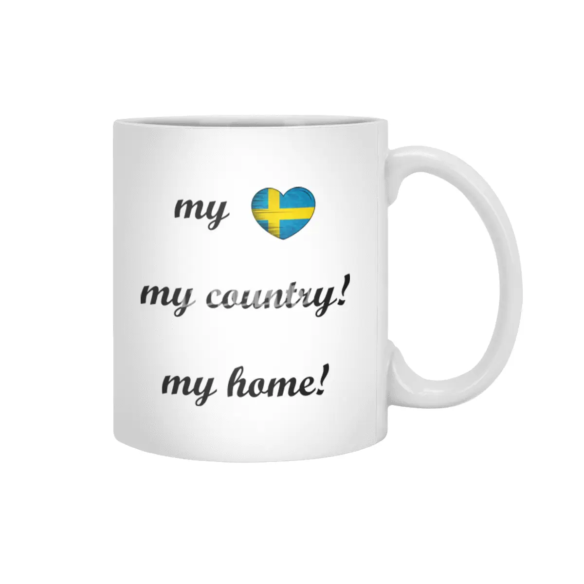 I Love Sweden, My Home, My Country, my Heart Beyaz Kupa