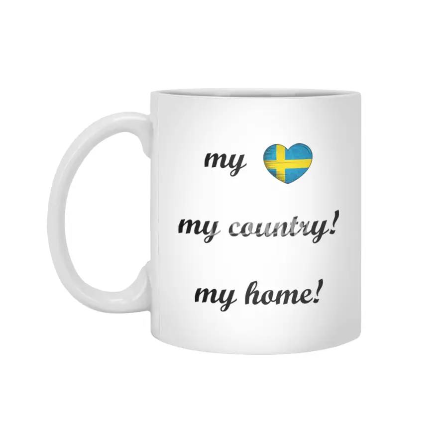 I Love Sweden, My Home, My Country, my Heart Beyaz Kupa