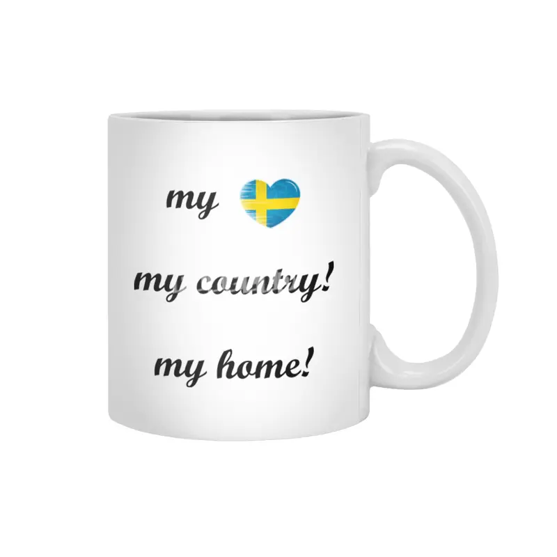 I Love Sweden, My Home, My Country, my Heart Beyaz Kupa
