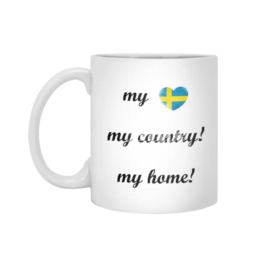 I Love Sweden, My Home, My Country, my Heart Beyaz Kupa