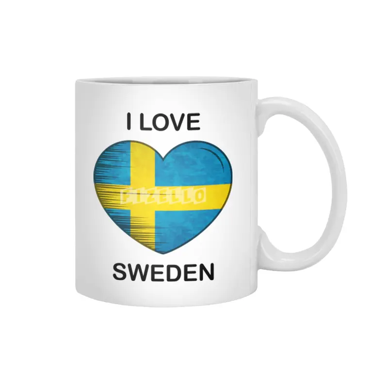 I Love Sweden, My Home, My Country, my Heart Beyaz Kupa