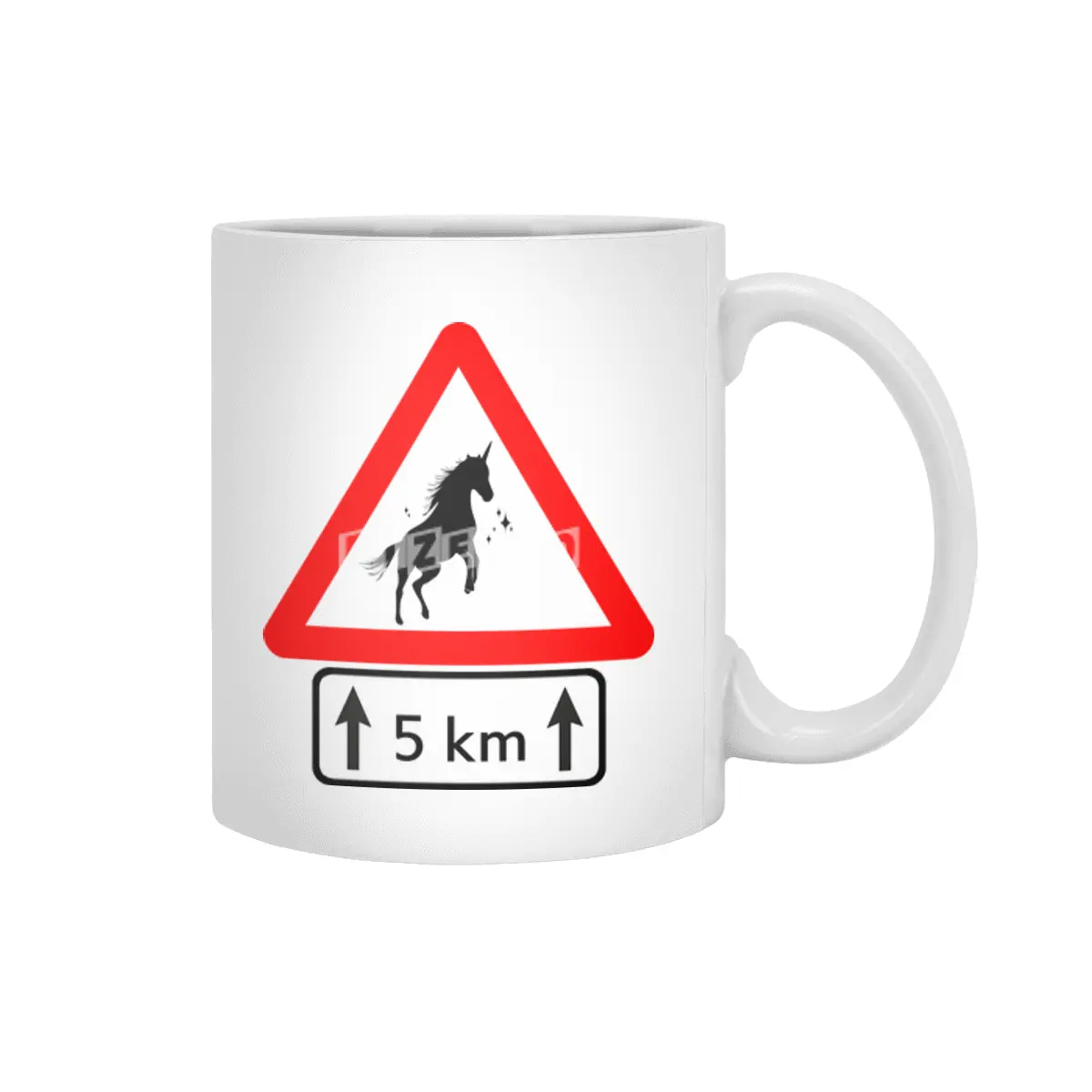 Funny Beautiful Unicorn Road Sign Shirt Beyaz Kupa