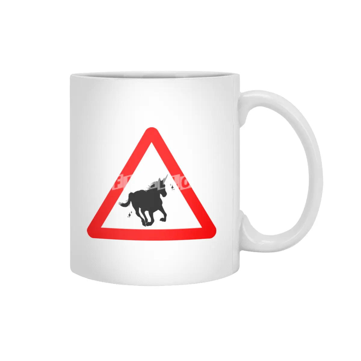 Funny Beautiful Unicorn Road Sign Shirt Beyaz Kupa