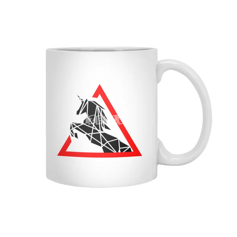 Funny Beautiful Unicorn Road Sign Shirt Beyaz Kupa