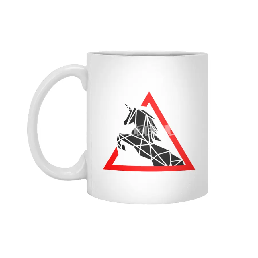 Funny Beautiful Unicorn Road Sign Shirt Beyaz Kupa