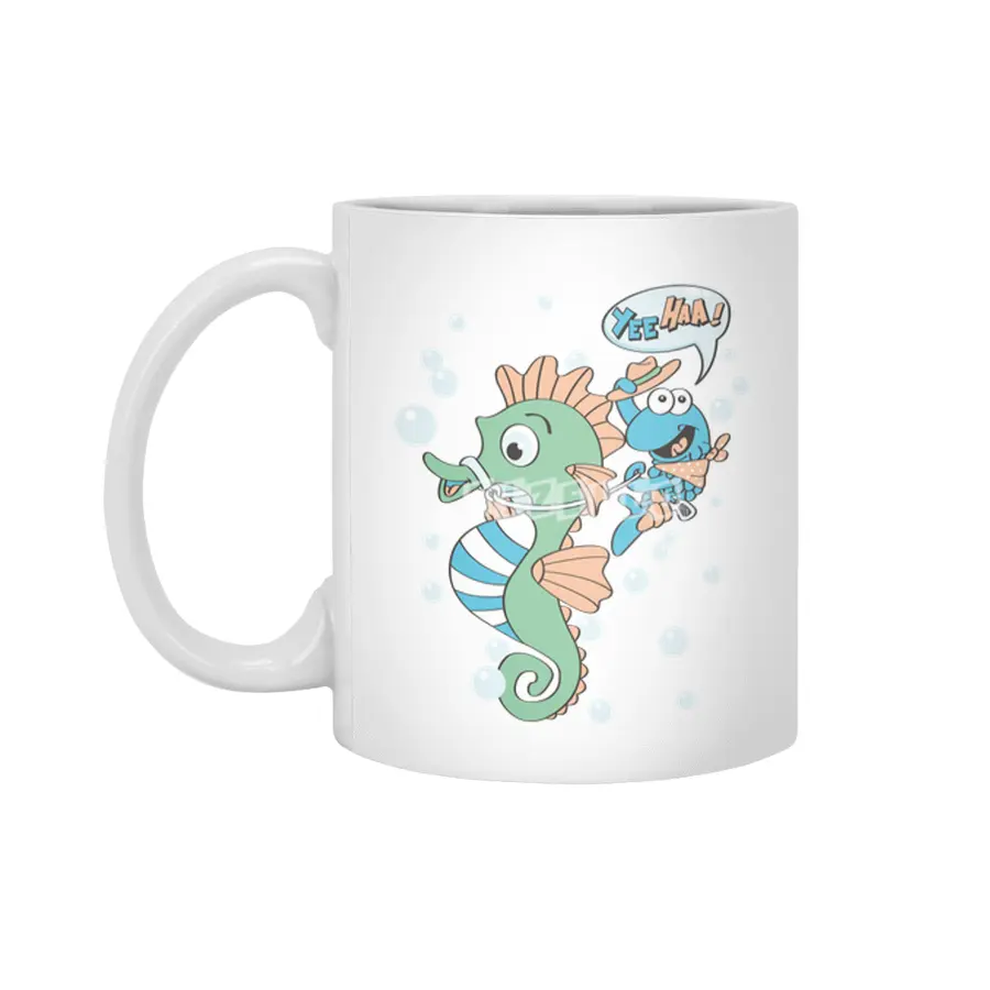 Funny Seahorse Kids Gift Birthday Beyaz Kupa