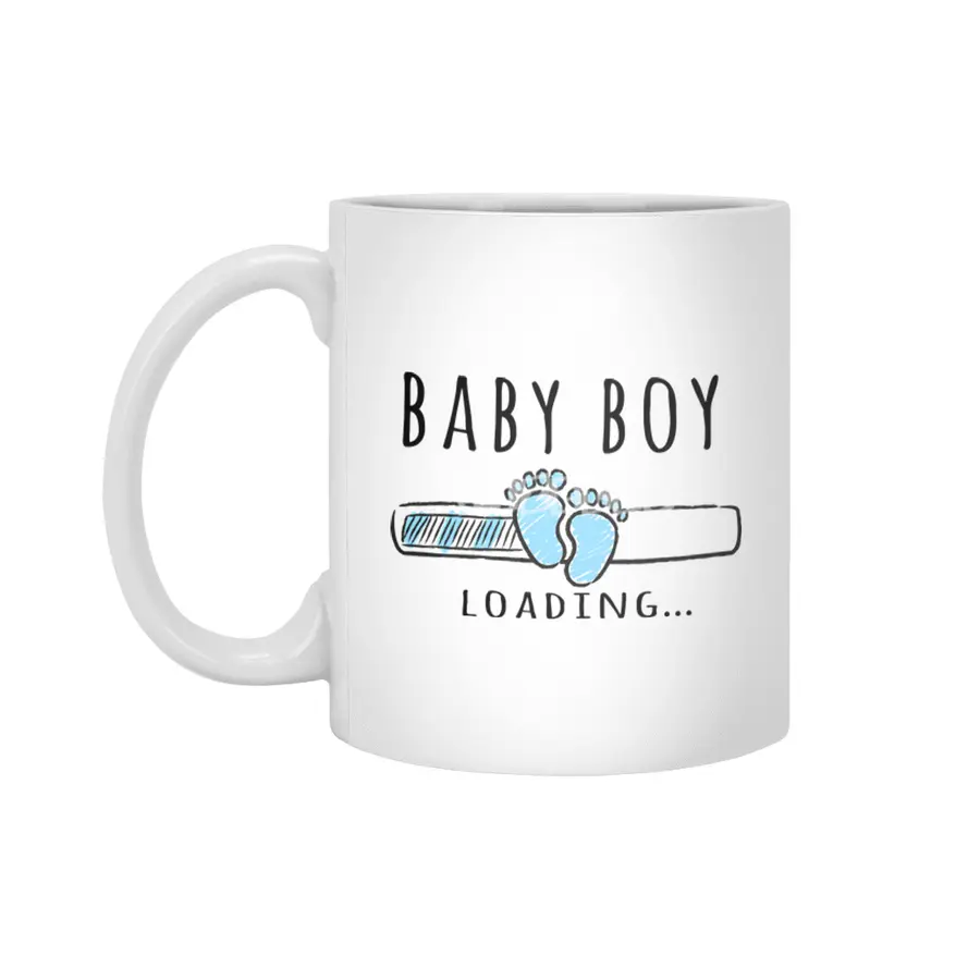 Gift For Pregnant Women. Baby Boy Young Mother Beyaz Kupa