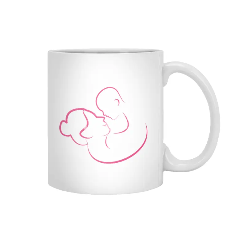 Gift For Pregnant Women. Baby Boy Young Mother Beyaz Kupa