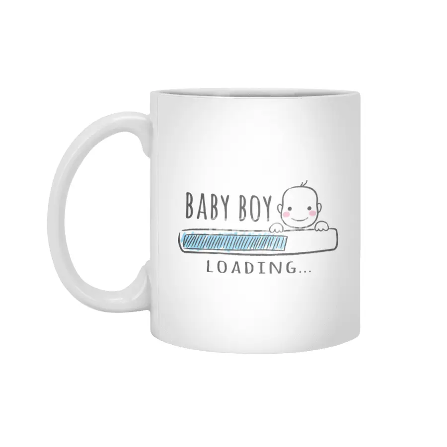 Gift For Pregnant Women. Baby Boy Young Mother Beyaz Kupa