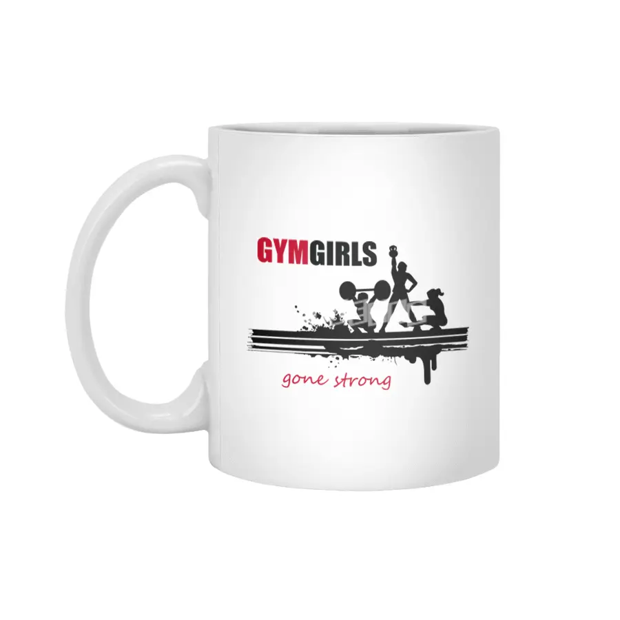 Gym Fitness Girl Trainer Sport Training Workout Beyaz Kupa