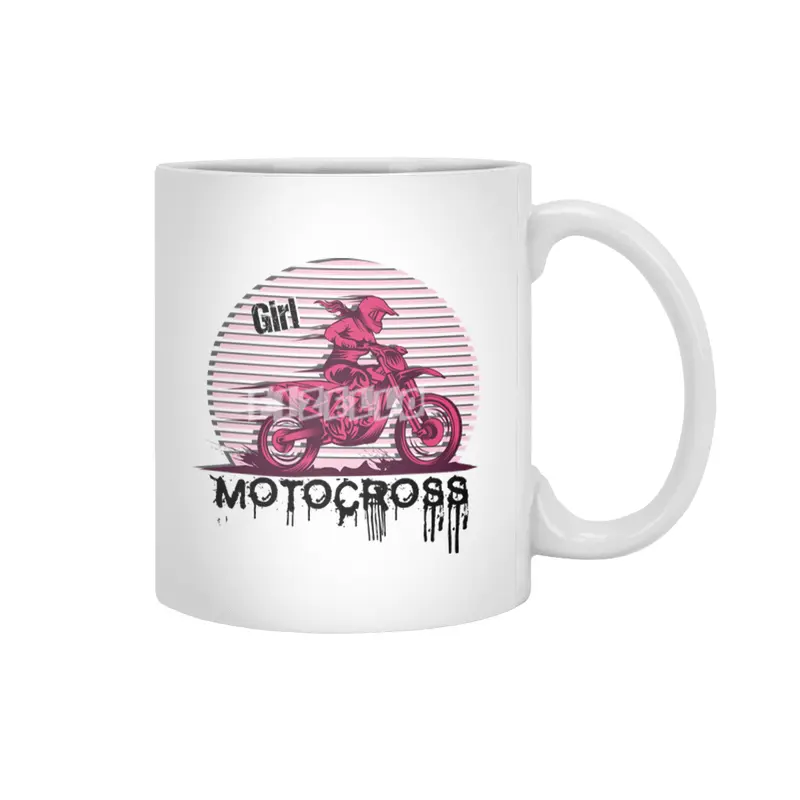 Motocross Enduro Motorcycle Girl Women Gift Beyaz Kupa