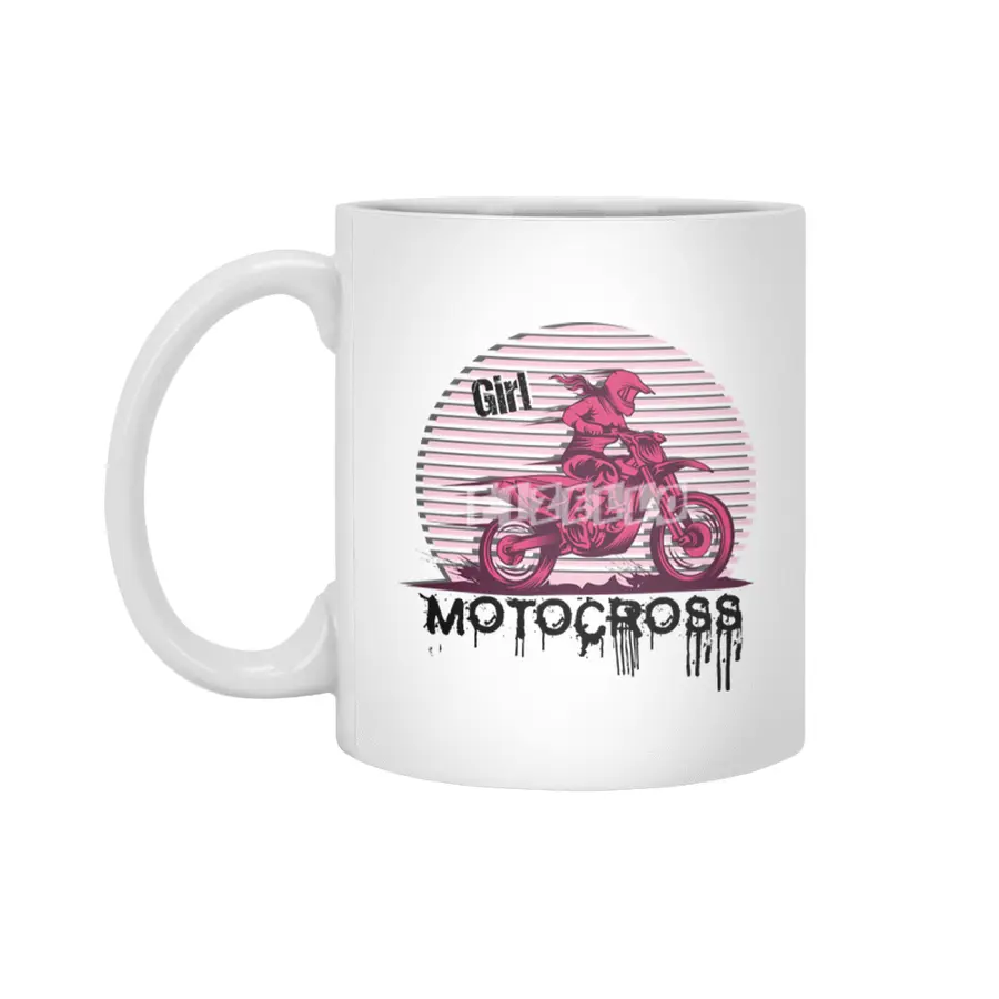 Motocross Enduro Motorcycle Girl Women Gift Beyaz Kupa