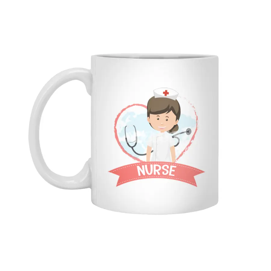 Nurse funny quote gift birthday christmas saying Beyaz Kupa