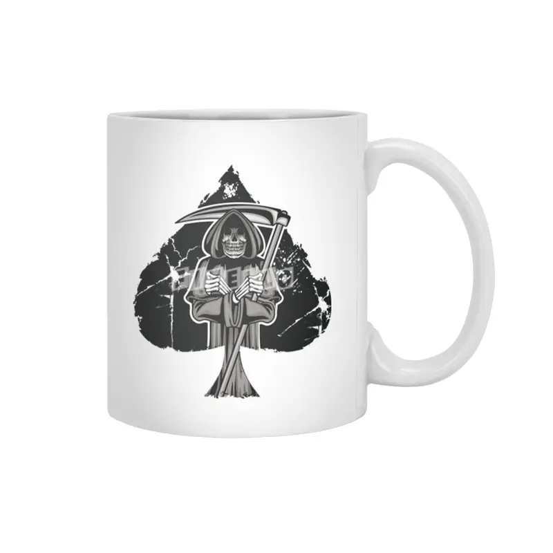 Poker Ace Of Spades Skull Las Vegas Gift Beyaz Kupa