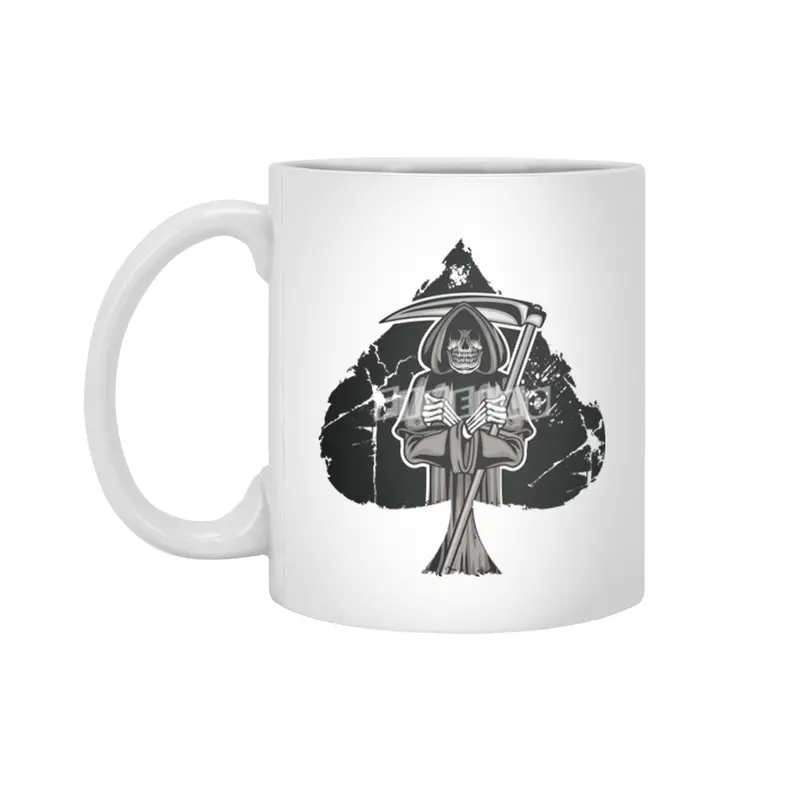 Poker Ace Of Spades Skull Las Vegas Gift Beyaz Kupa