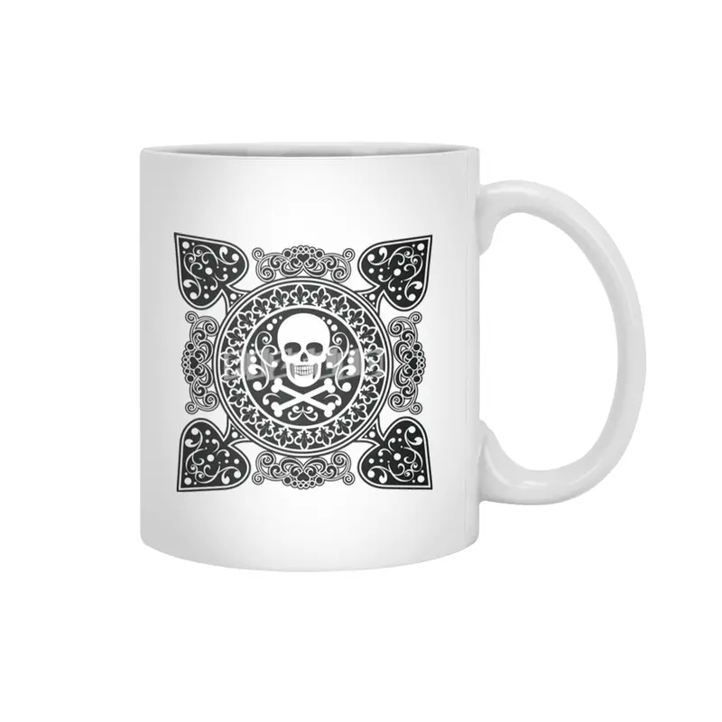 Poker Ace Of Spades Skull Las Vegas Gift Beyaz Kupa