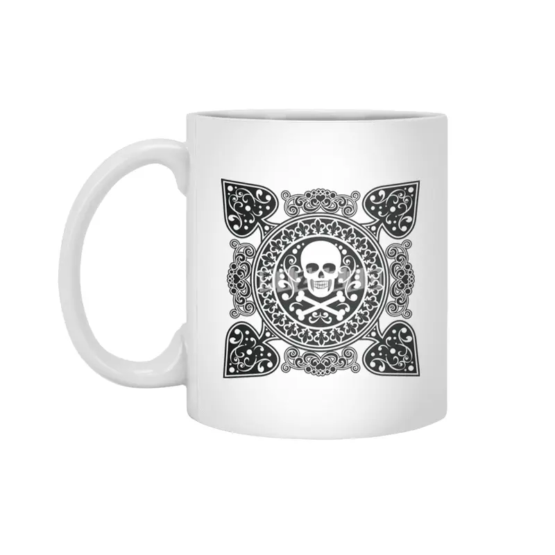 Poker Ace Of Spades Skull Las Vegas Gift Beyaz Kupa
