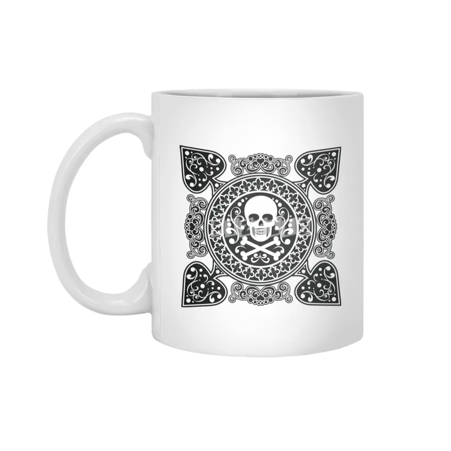 Poker Ace Of Spades Skull Las Vegas Gift Beyaz Kupa