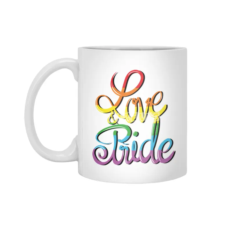 Rainbow Gay Lesbian Transgender Bisexual Love Beyaz Kupa