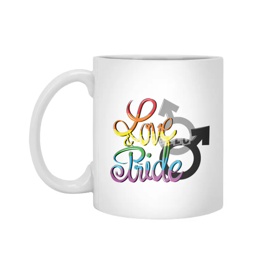 Rainbow Gay Lesbian Transgender Bisexual Love Beyaz Kupa