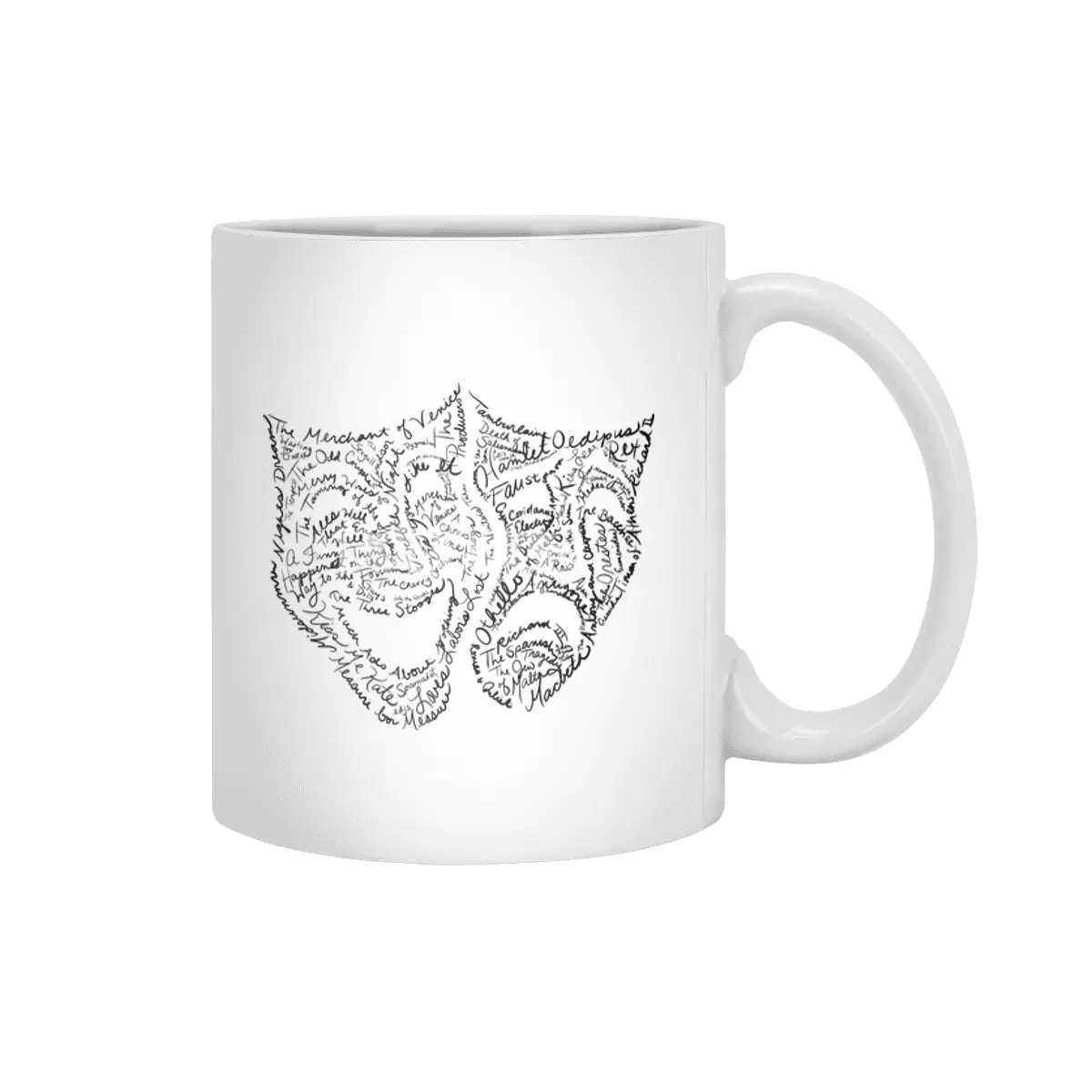 Theater Comedy Tragedy Masks Word Art Beyaz Kupa