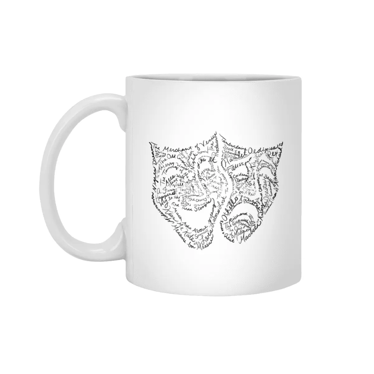 Theater Comedy Tragedy Masks Word Art Beyaz Kupa