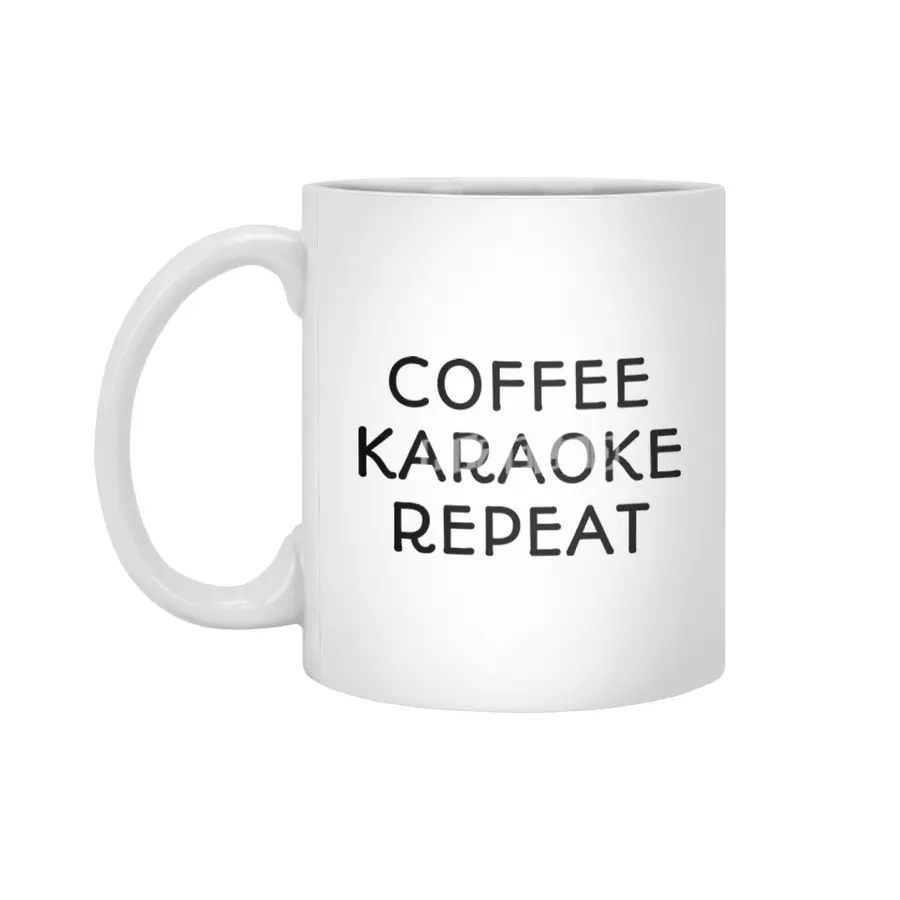 Coffee Karaoke Repeat Beyaz Kupa