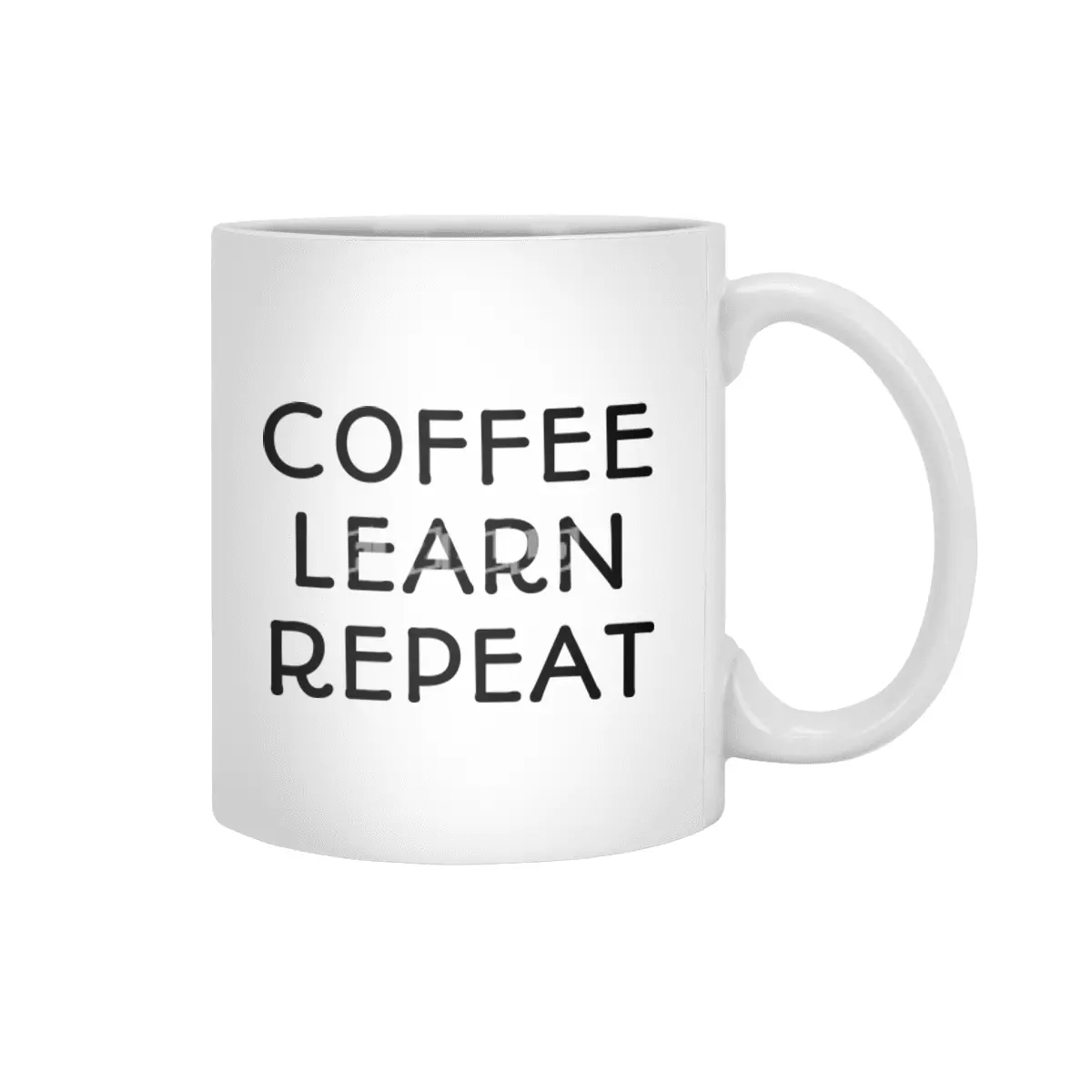 Coffee Learn Repeat Beyaz Kupa