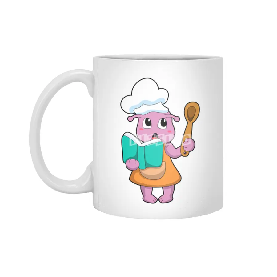 Alien as Cook with Cookbook Beyaz Kupa