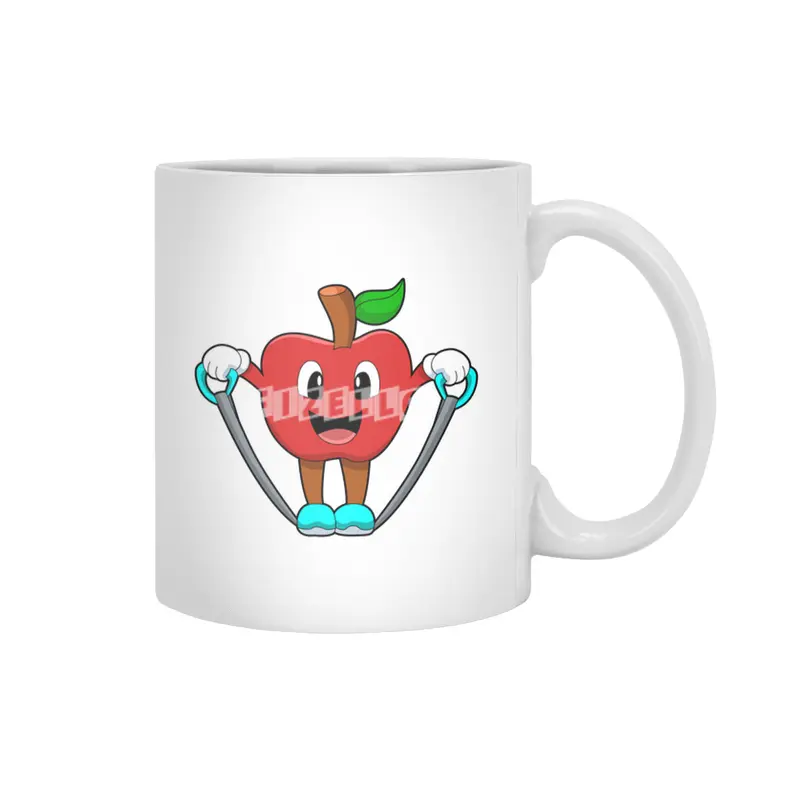 Apple at Fitness with Rope Beyaz Kupa