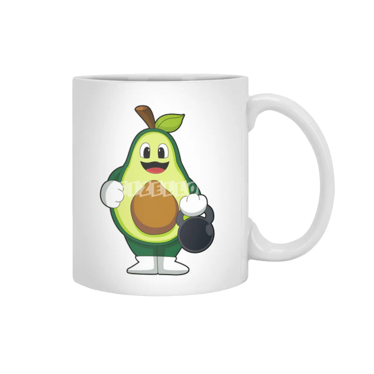 Avocado at Strength training with Dumbbells Beyaz Kupa