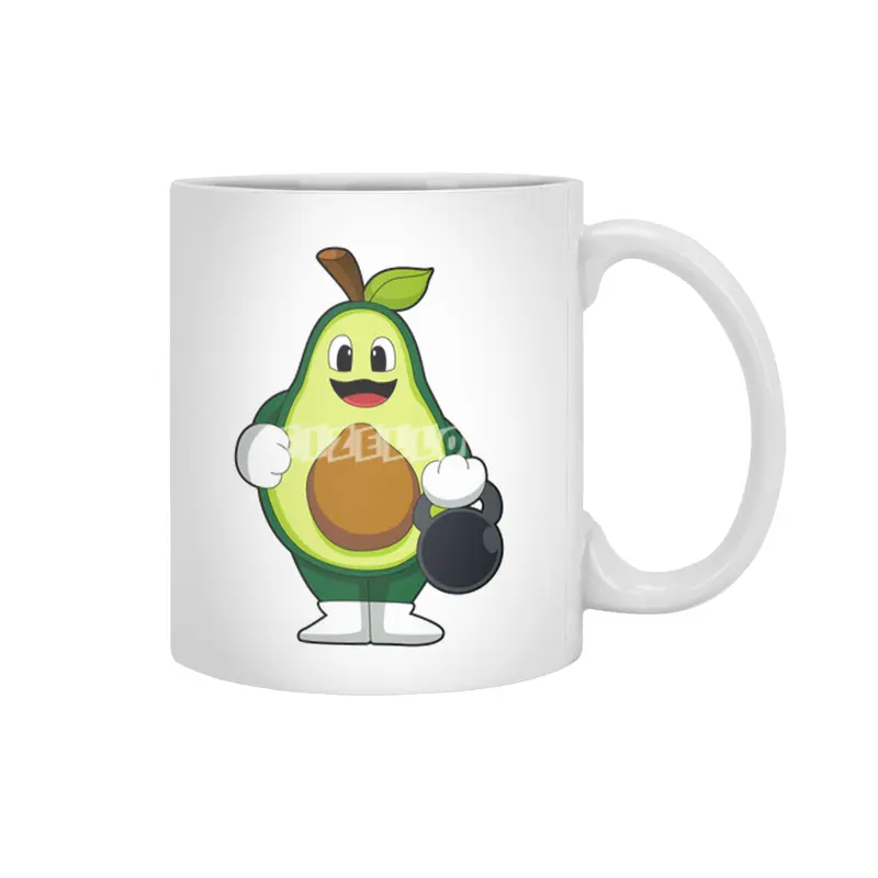 Avocado at Strength training with Dumbbells Beyaz Kupa
