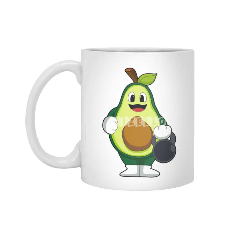 Avocado at Strength training with Dumbbells Beyaz Kupa