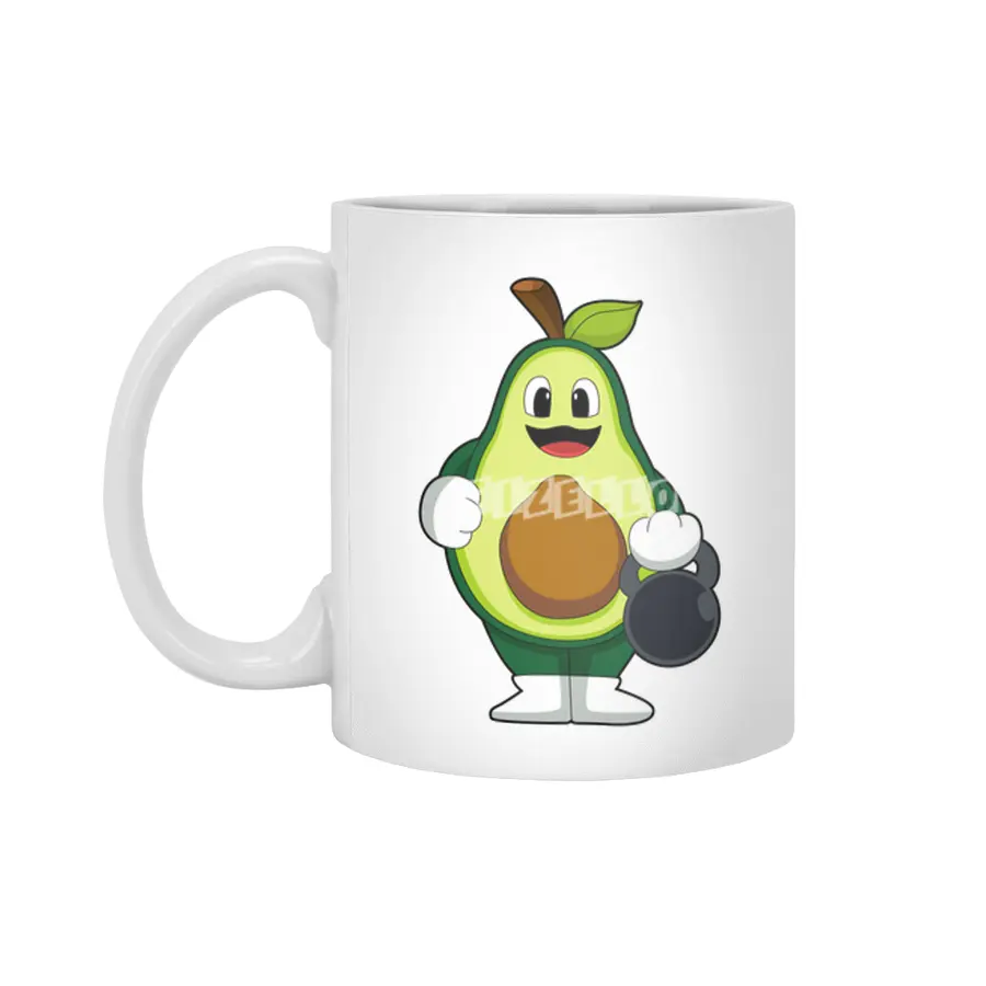 Avocado at Strength training with Dumbbells Beyaz Kupa