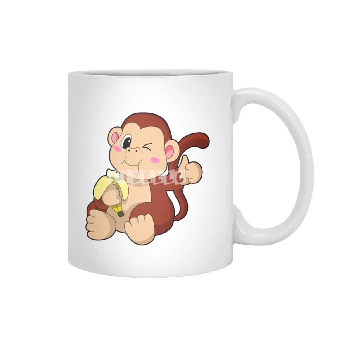 Baby Monkey with Banana Beyaz Kupa