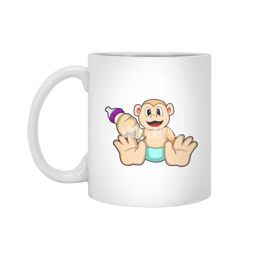 Baby Monkey with Bottle Beyaz Kupa