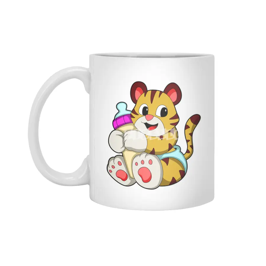 Baby tiger with Bottle Beyaz Kupa