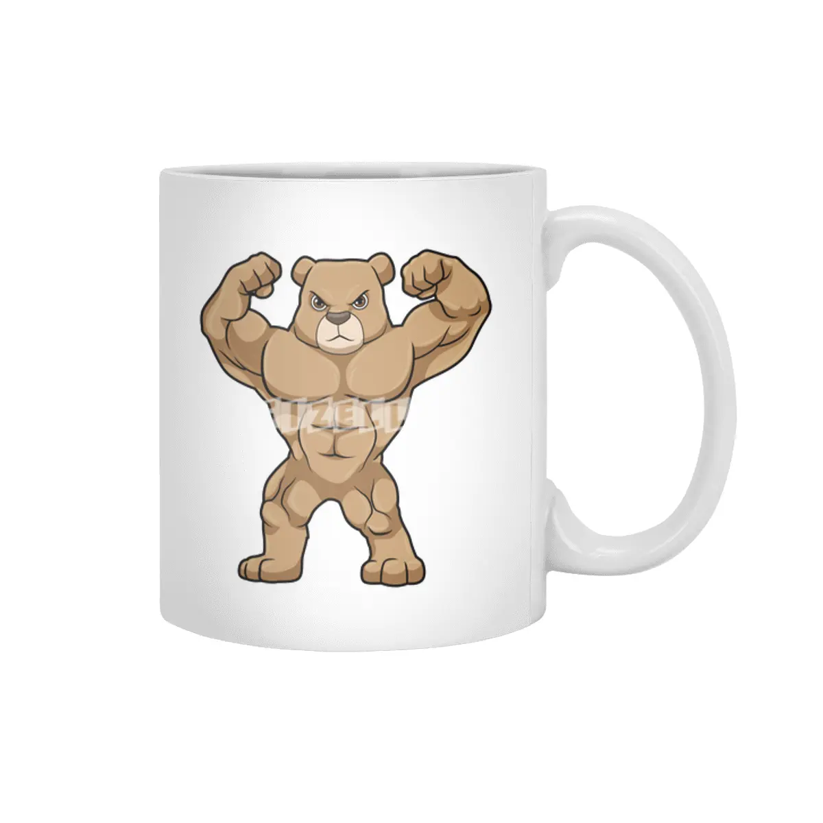 Bear as Bodybuilder with big Muscles Beyaz Kupa