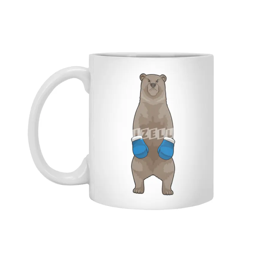 Bear as Boxer with Boxing gloves Beyaz Kupa