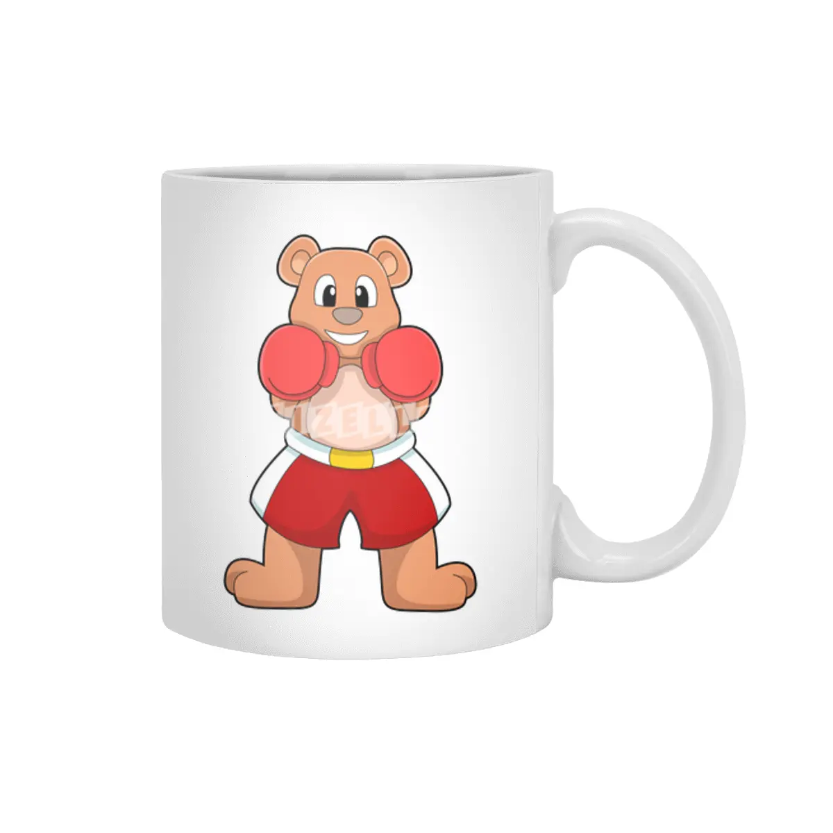 Bear as Boxer with Boxing gloves Beyaz Kupa