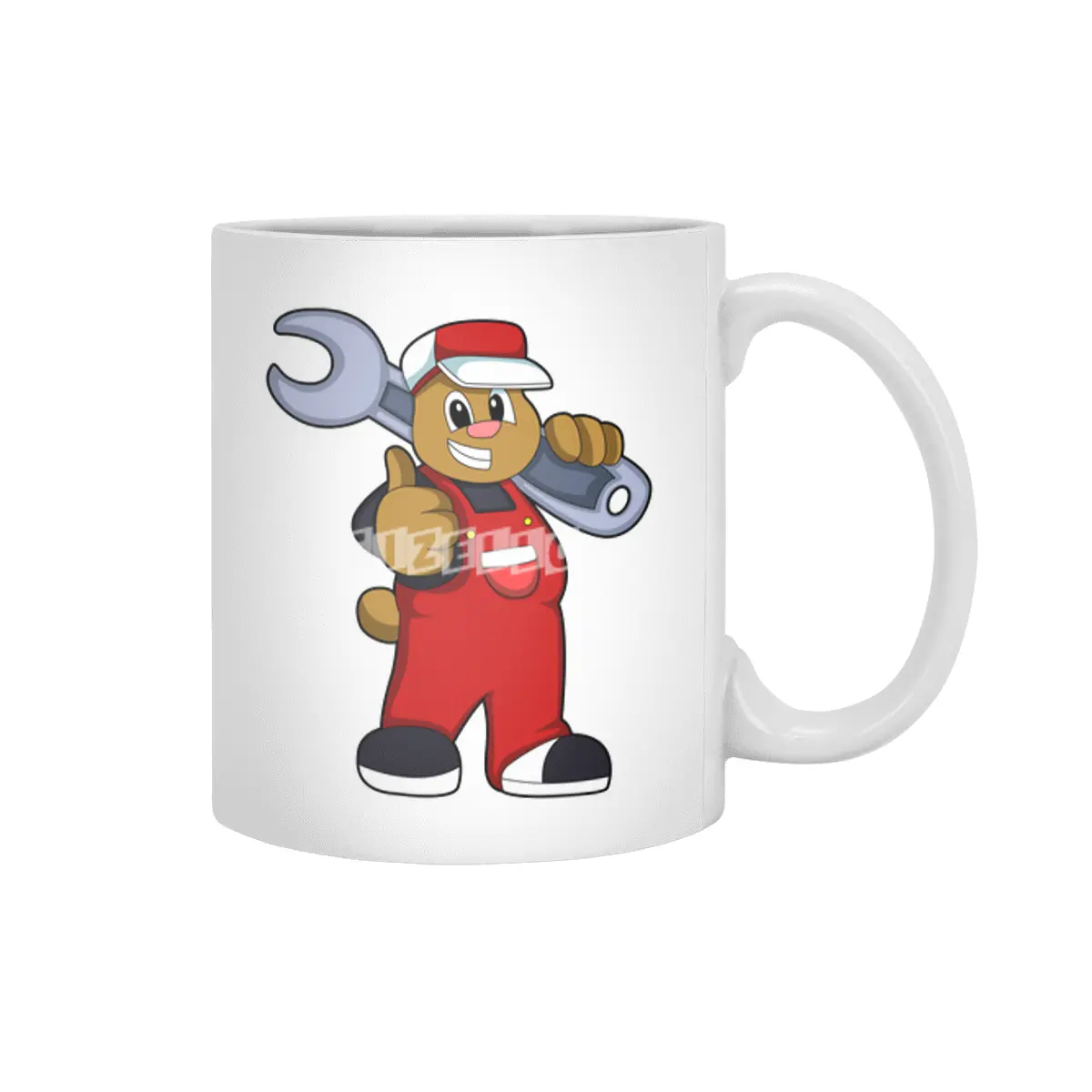 Bear as Craftsman with Tool Beyaz Kupa