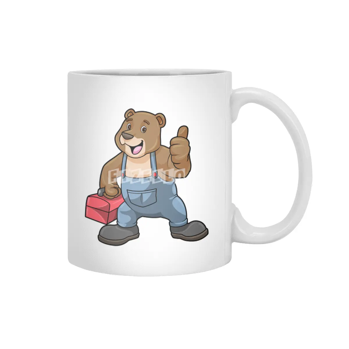 Bear as Craftsman with Tool box Beyaz Kupa