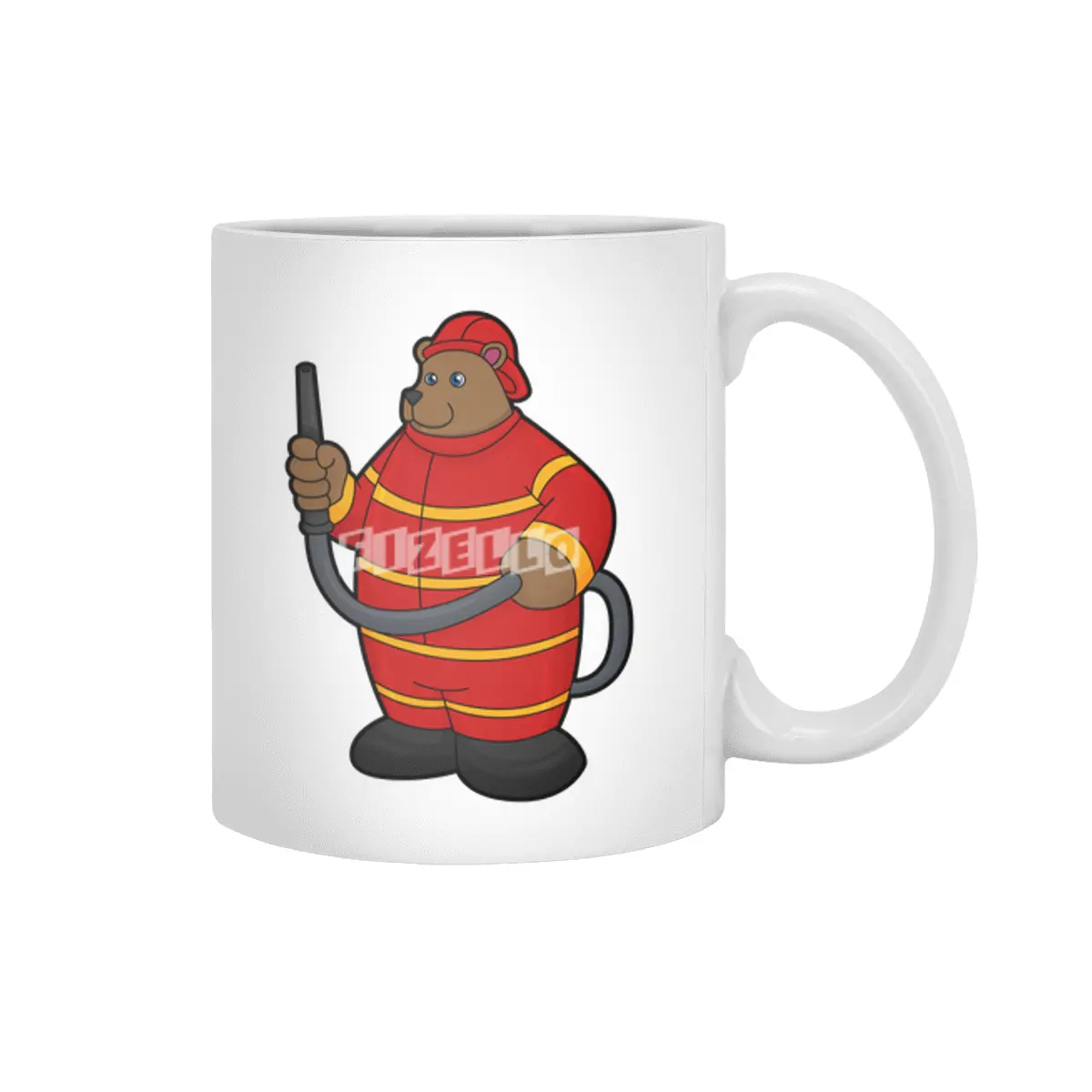 Bear as Firefighter with Hose Beyaz Kupa