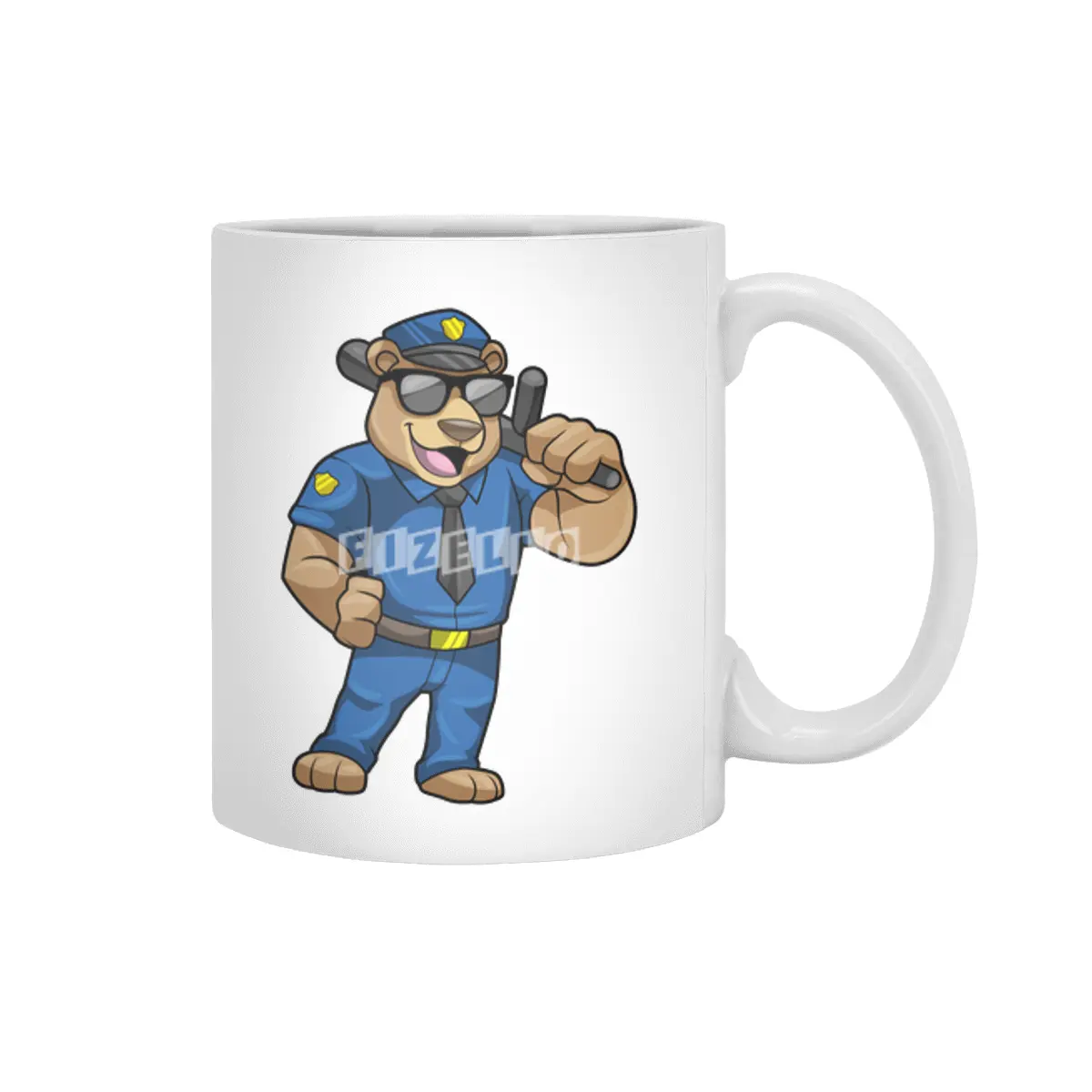 Bear as Police officer with Police uniform & Baton Beyaz Kupa