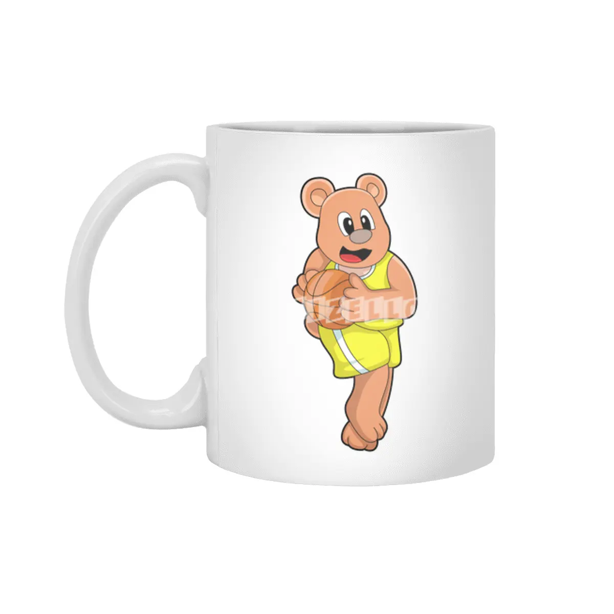 Bear at Basketball Sports Beyaz Kupa