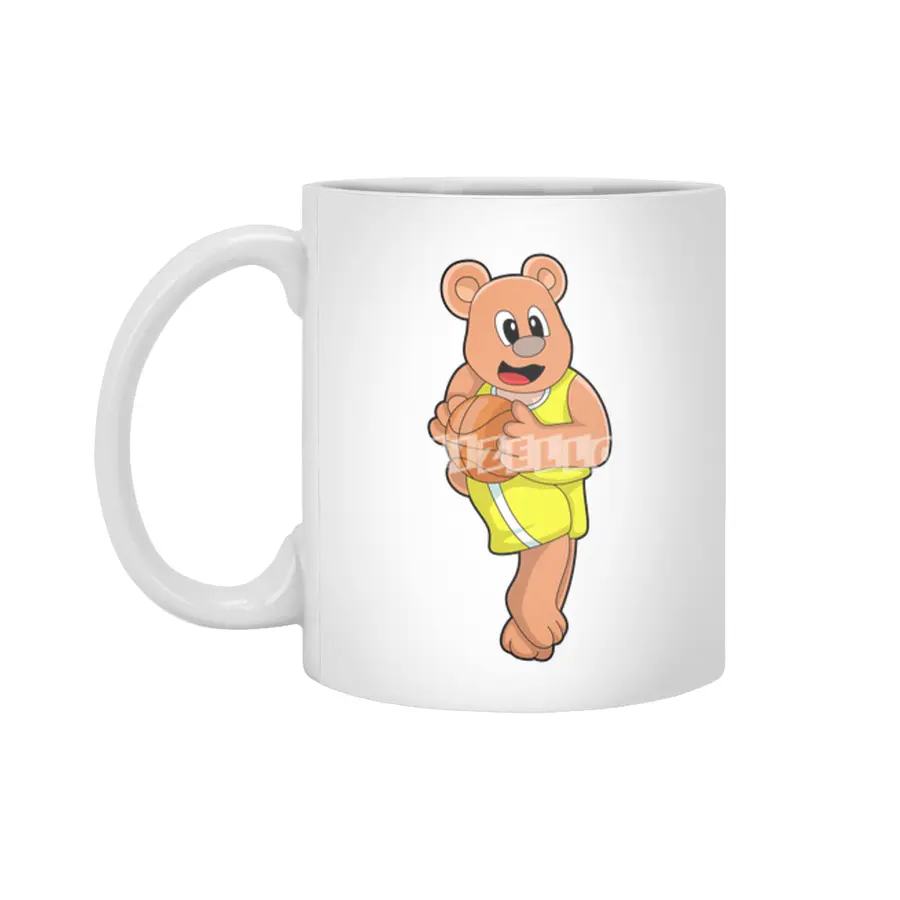 Bear at Basketball Sports Beyaz Kupa