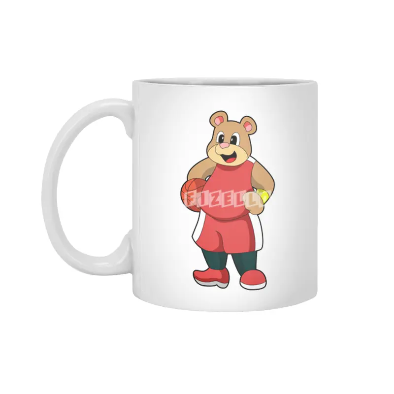 Bear at Basketball Sports Beyaz Kupa